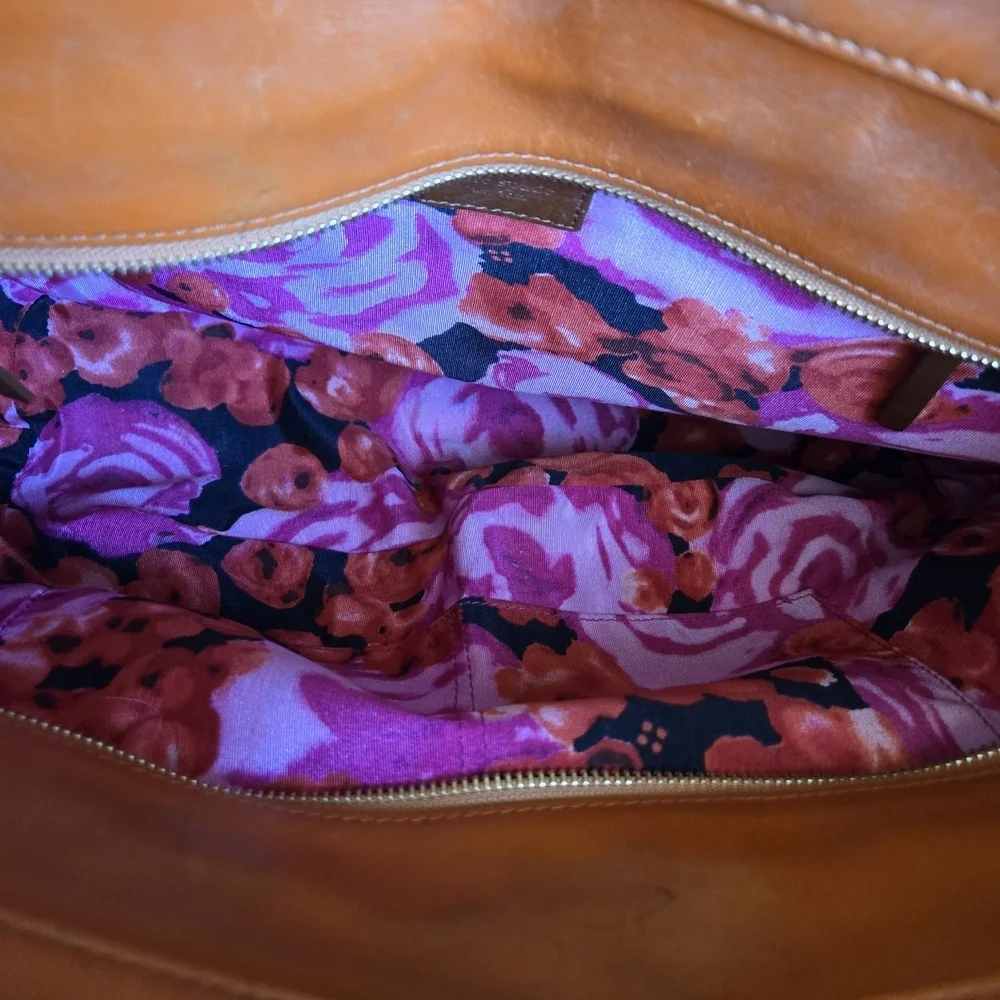 Kate Spade Red and Orange Leather Tote Bag